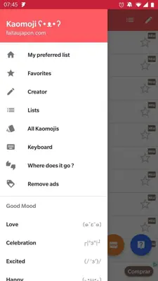 Kaomoji Japan Emoticon android App screenshot 6